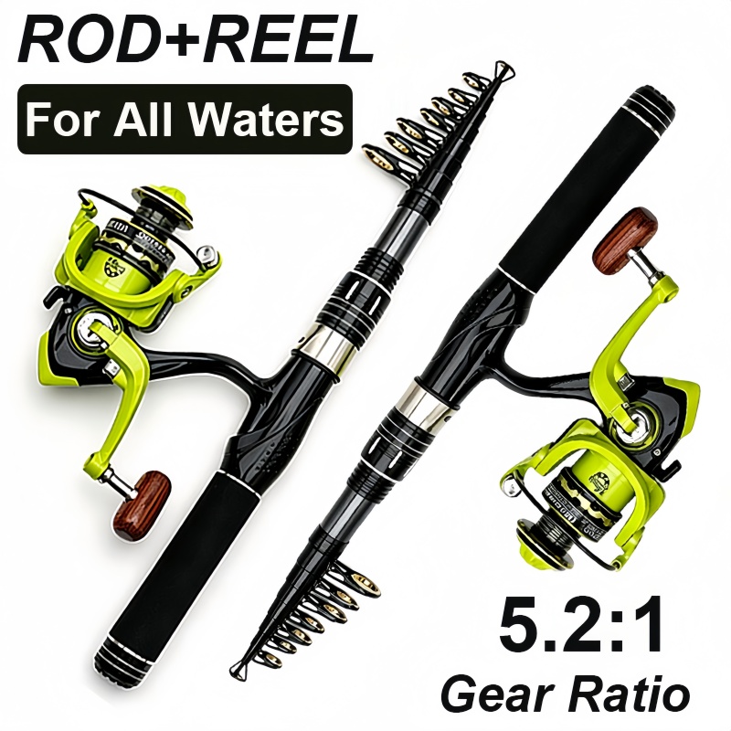 Fishing Rod Spinning - ชุดคันเบ็ดและรอกสปินนิ่ง 1.5-2.4 เมตร คันเบ็ดทะเลคาร์บอน อัตราทด 5.2:1