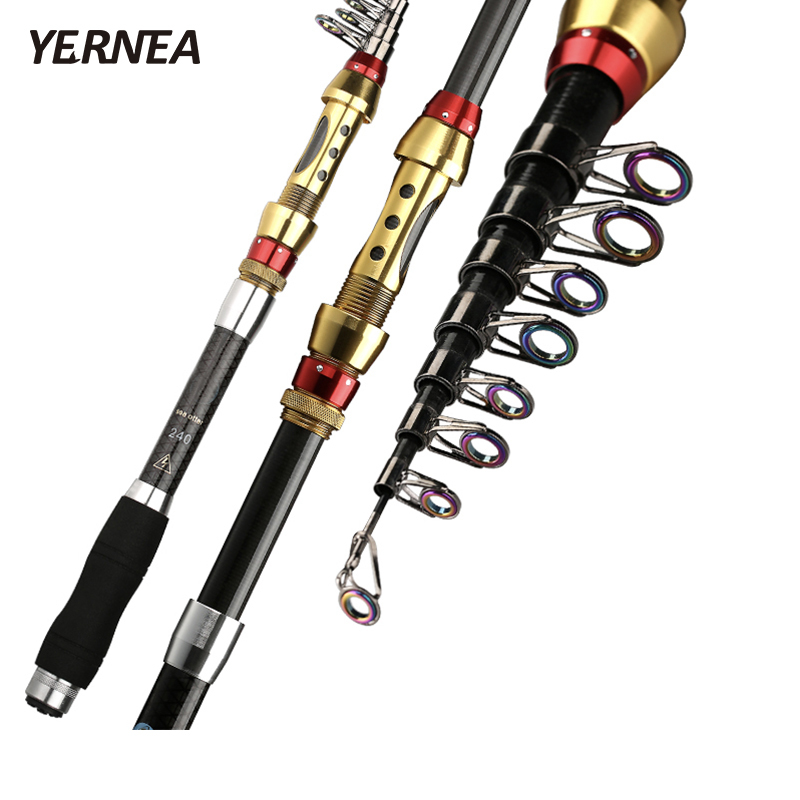 Fishing Rod Surf - คันเบ็ดตกปลาทะเลแบบสั้นรุ่นใหม่ คันเบ็ดแบบยืดหดได้ ผลิตจากคาร์บอน 99% ขนาด 1.8-3.6