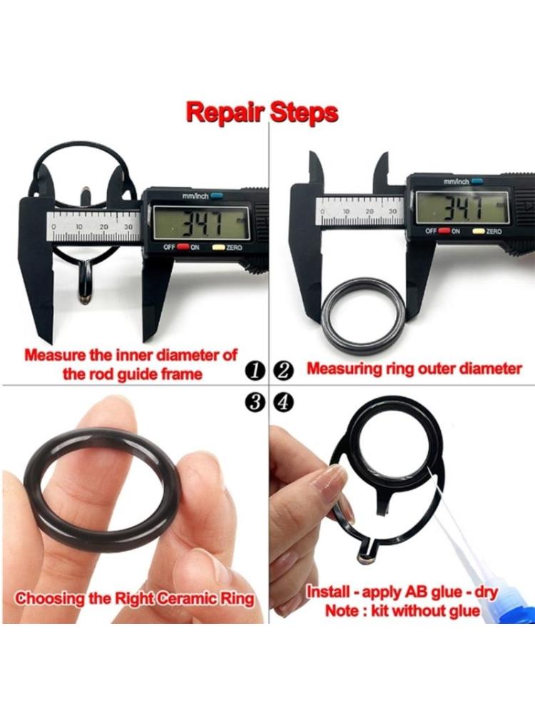 Fishing Rod Guide Replacement - Q39E 40 ชิ้นเบ็ดตกปลาเปลี่ยนตาก้านตกปลาคู่มือเซรามิกแหวนชุด 10 ขนาด