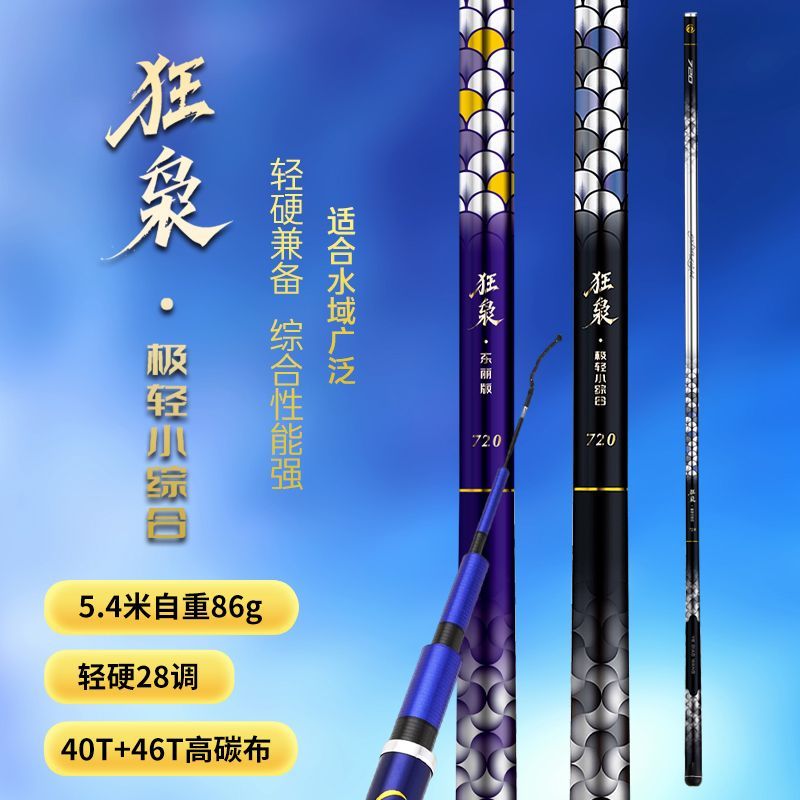 Fishing Rod Surf - คันเบ็ดตกปลาน้ำแข็ง คาร์บอนไฟเบอร์ แบบยืดหดได้ สำหรับตกปลาแบบสปินนิ่ง เบทคาสติ้ง ท่องเที่ยว