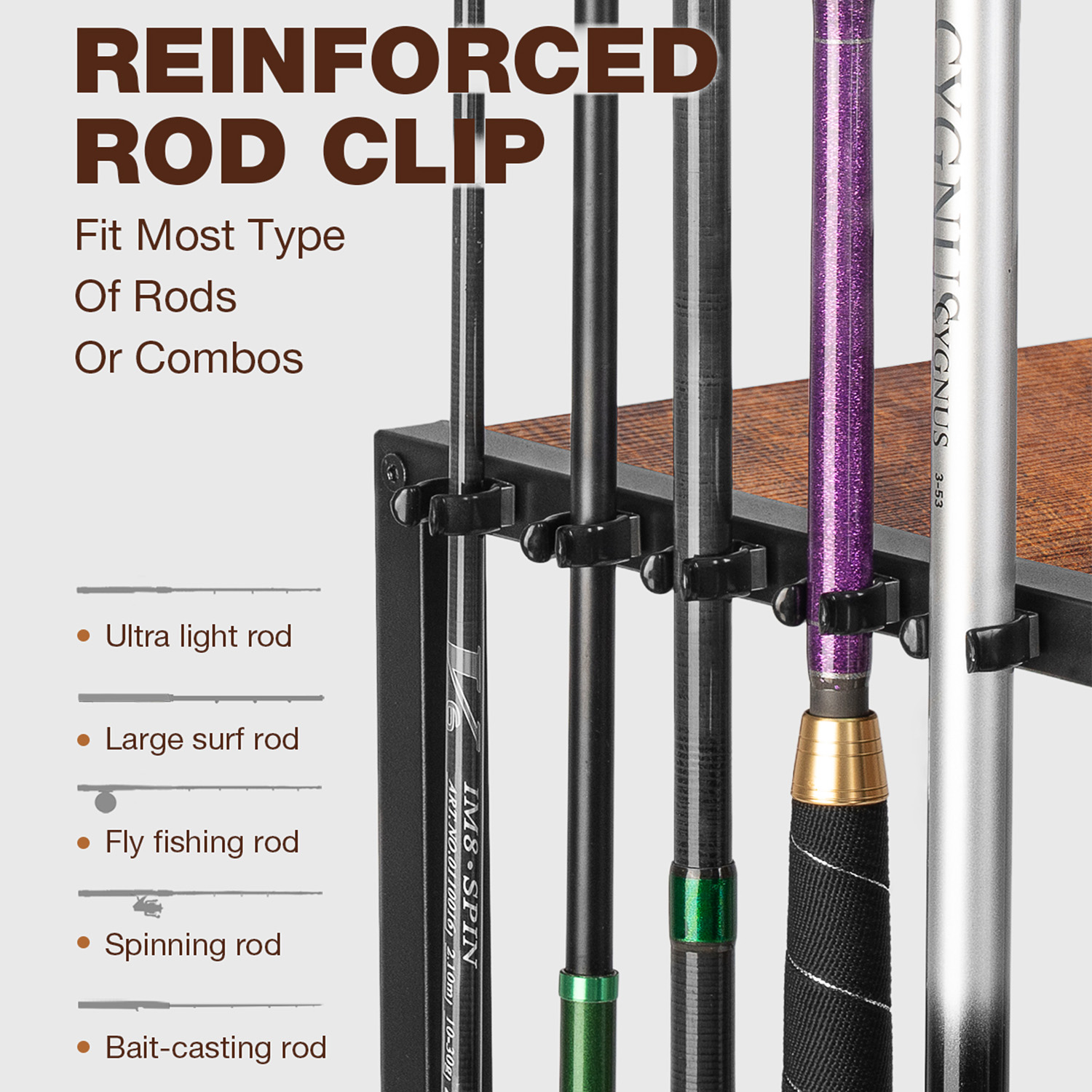 รถเข็นเก็บอุปกรณ์ตกปลาแบบหมุนไ - Fishing Rod Rack บทวิจารณ์และราคา