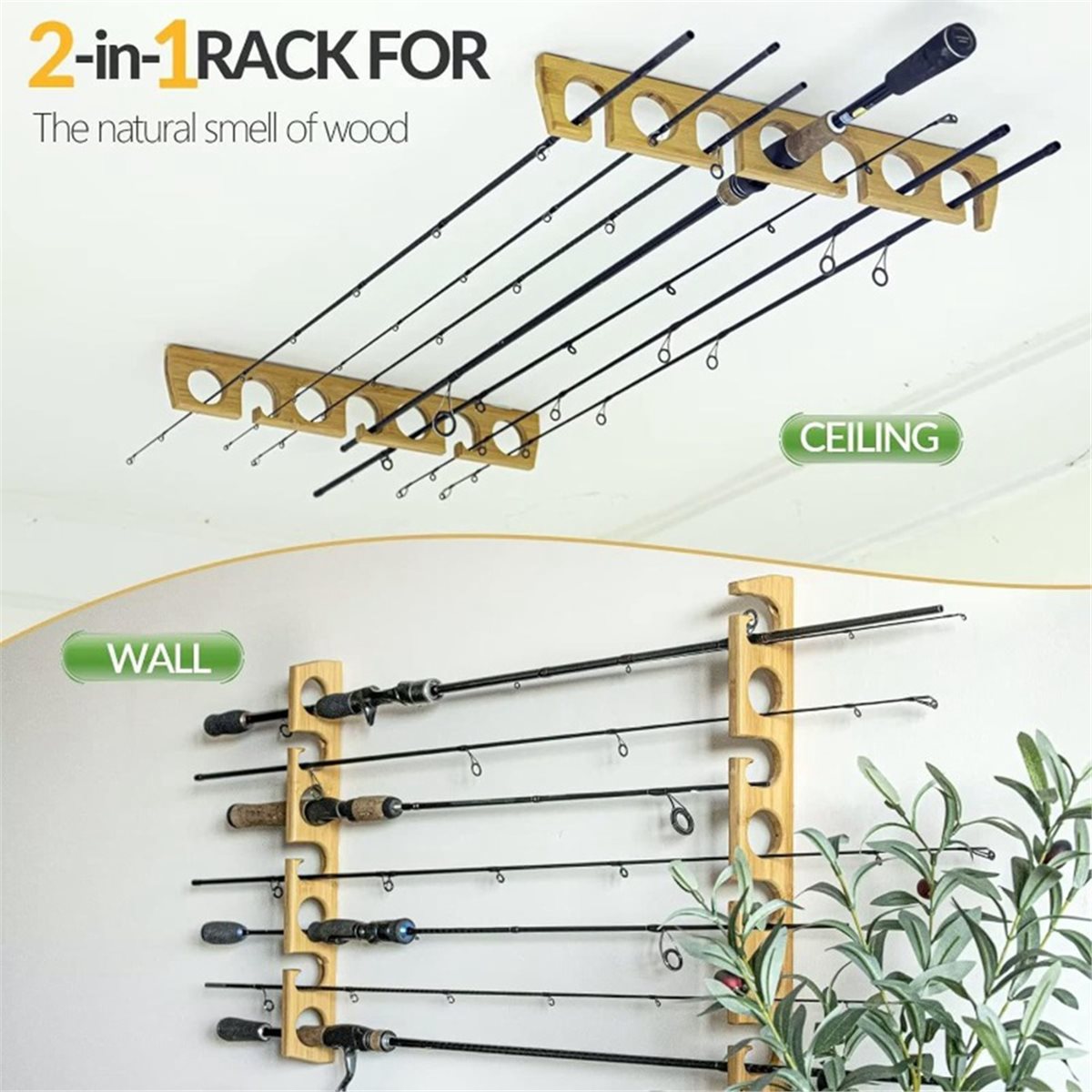 สินค้ามาใหม่ ชั้นวางติดผนังไม้ - Fishing Rod Rack บทวิจารณ์และราคา